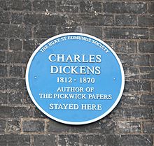 Dickens plaque, Angel Hotel 1