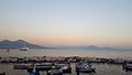 Evening view on the bay of Naples, overlooking Mount Vesuvius