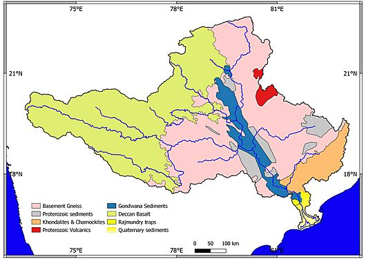 Generalized Geological Map of Godavari Drainage Basin