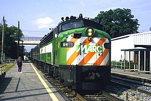 A MARC train at Jessup in June 1994