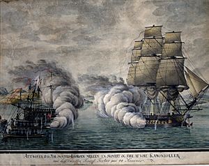 Maleri av Slaget ved Bjørøen (Alvøen) 16. mai 1808