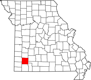 Map of Missouri highlighting Lawrence County