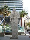 Steel sculpture of Ben Chifley by Simeon Nelson in Chifley Square, Sydney