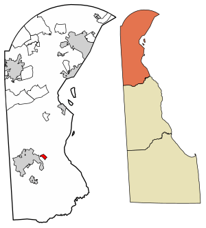 Location of Odessa in New Castle County, Delaware.