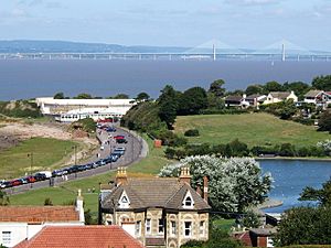 Severn Bridges from Nore Rd. Portishead - geograph.org.uk - 208925