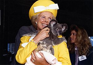 The Duchess of Kent with koala