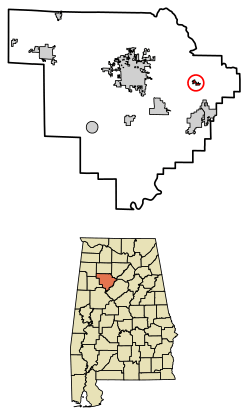 Location of Sipsey in Walker County, Alabama.