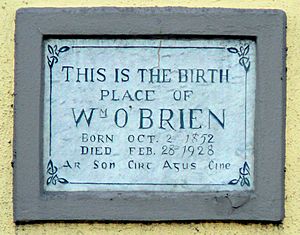 William O'Brien birthplace plaque, Mallow, co Cork, Ireland