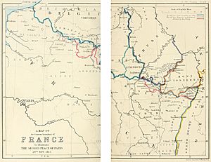 A map of the Eastern boundary of France to illustrate The Second Peace of Paris 20th Nov 1815