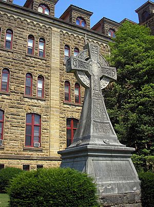 Celtic cross at St. Meinrad Archabbey in Saint Meinrad, Indiana
