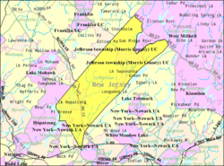 Census Bureau map of Jefferson Township, New Jersey