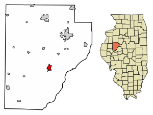 Location of Lewistown in Fulton County, Illinois.