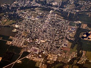 Aerial view of Gas City facing southwest