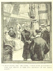 I must insist sir-illustration by wh overend for a strange elopement by w clarke russell