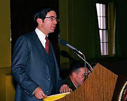 Lieutenant Governor Charles Robb giving a speech, February 1981