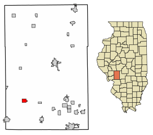 Location of Shipman in Macoupin County, Illinois.