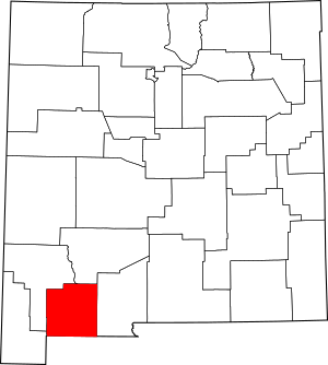 Map of New Mexico highlighting Luna County