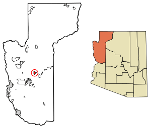 Location of Valle Vista in Mohave County, Arizona.