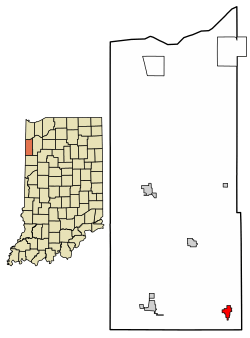 Location of Goodland in Newton County, Indiana.
