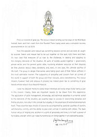 Royal Letter of king rama x to Tham Luang cave rescue (English version)
