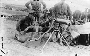 U.S. Army 1911 maneuvers in Texas- Maxim machine gun & crew LCCN2003653480