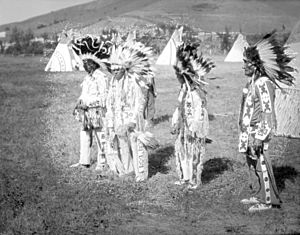 Unidentified Plains Cree at a powwow in Fort Qu'Appelle, Saskatchewan (18469335396)