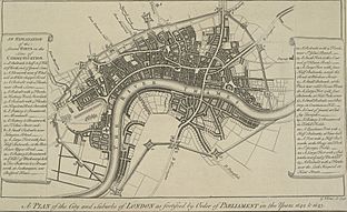 Vertue's 1738 plan of the London Lines of Communication