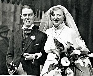 Anthony Powell with Violet on their wedding day in 1934