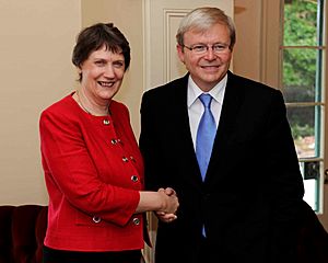 Australian PM Kevin Rudd meets with UNDP chief Helen Clark