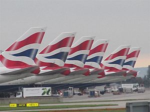 British Airways Boeing 747-400 tails at Heathrow