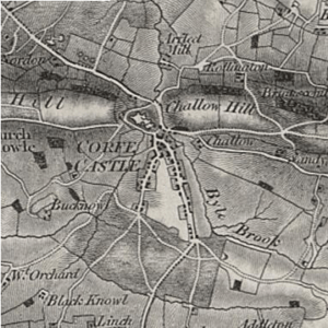 Corfe Castle 1856 OS map