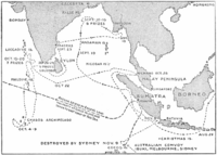 Cruise of the Emden 1914 Map