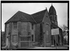 Historic American Buildings Survey, Emil Niggli, Photographer January 17, 1934 VIEW FROM NORTH. - Old St. Mary's Catholic Church, San Antonio Street, Fredericksburg, Gillespie HABS TEX 86-FREBU.-5-5
