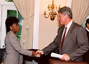 Maxine Waters and Bill Clinton