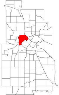 Location of North Loop within the U.S. city of Minneapolis