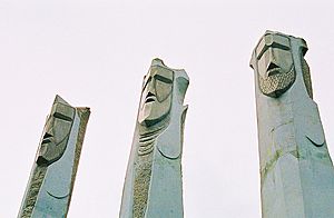 Three Kings Monument carved by sculptor Juan Santos Torres at the Loma de los Tres Reyes Magos