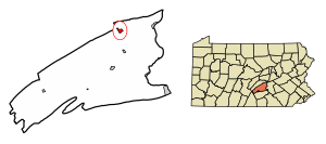 Location of Millerstown in Perry County, Pennsylvania.
