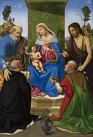 Piero di Cosimo - Madonna and Child Enthroned with Saints