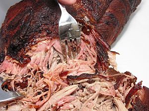 Pulled pork while pulling