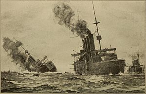 Thrilling stories of the Great War on land and sea, in the air, under the water (1915) (14761576186)- Aboukir sinking.jpg