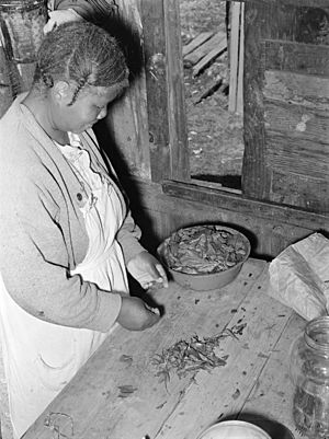 Woman preparing poke salad