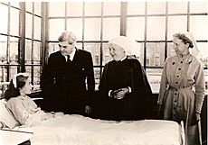 Anenurin Bevan, Minister of Health, on the first day of the National Health Service, 5 July 1948 at Park Hospital, Davyhulme, near Manchester (14465908720)