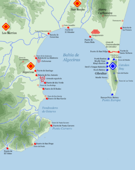 Bahía de Algeciras fortificaciones XVIII