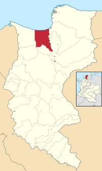 Location of the municipality and town of Pueblo Viejo in the Department of Magdalena.