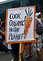 Cook organic, not the planet, 2014 (cropped)