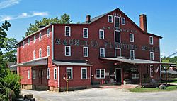 The Magnolia Flouring Mill was established by the village's founder.