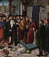 Gerard David - The Judgment of Cambyses, panel 1 - The capture of the corrupt judge Sisamnes