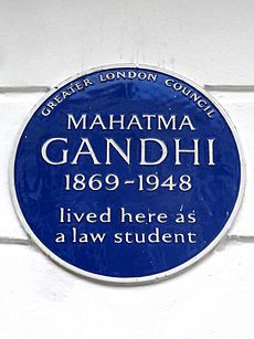 MAHATMA GANDHI 1869-1948 lived here as a law student