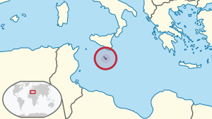 Malta in its region (special marker)