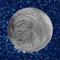 Photo composite of suspected water plumes on Europa